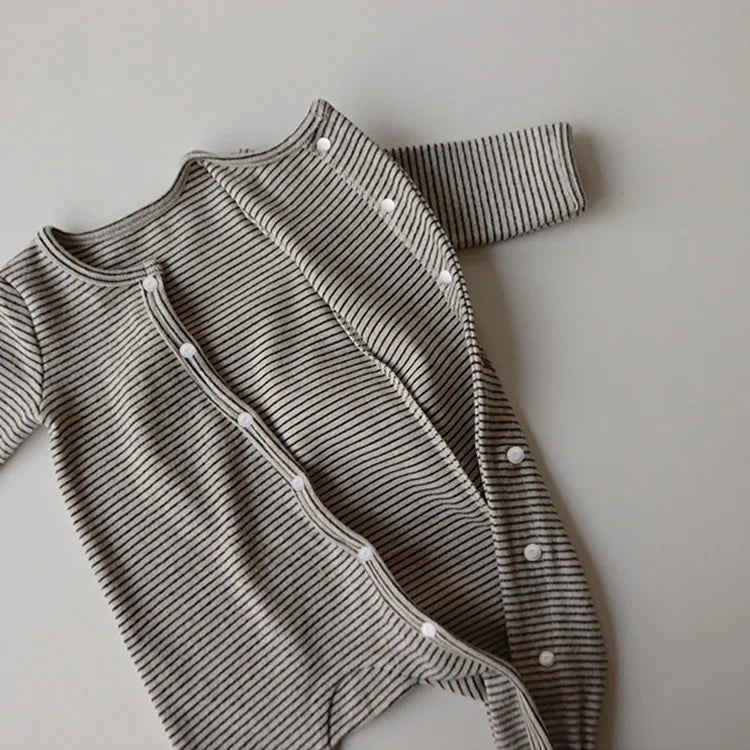 0-24M Newborn Kid Baby Boys Girls Winter Clothes Long Sleeve Striped Cotton Romper Cute Sweet Jumpsuit Baby Clothing Outfit