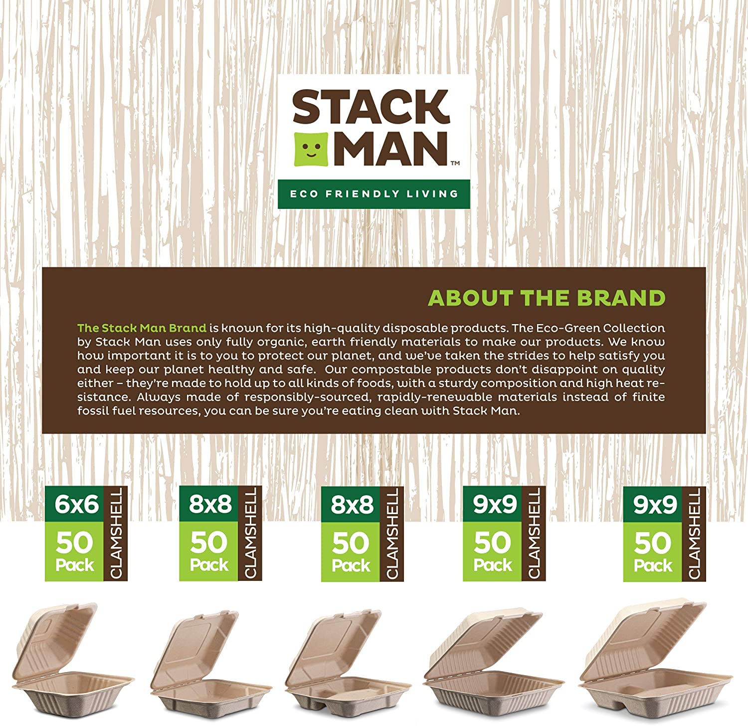 Stack Man 100% Compostable 12 oz. Paper Bowls [125-Pack] Heavy-Duty Quality Natural Disposable Bagasse