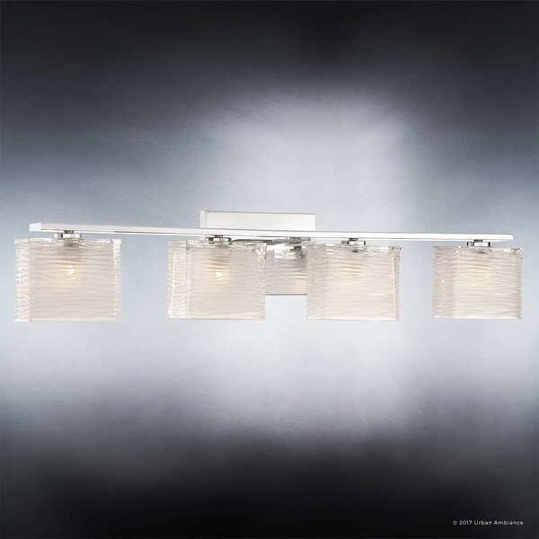 Luxury Transitional Polished Chrome 4-light Bathroom Vanity Light - 6.75