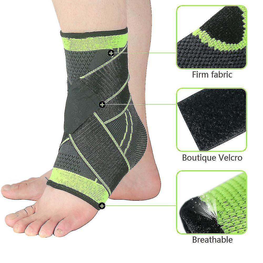 1pc 3d Pressurized Bandage Ankle Support Wrist Sports Gym Badminton Ankle Brace Protector Foot Strap Sleeves Belt Elastic