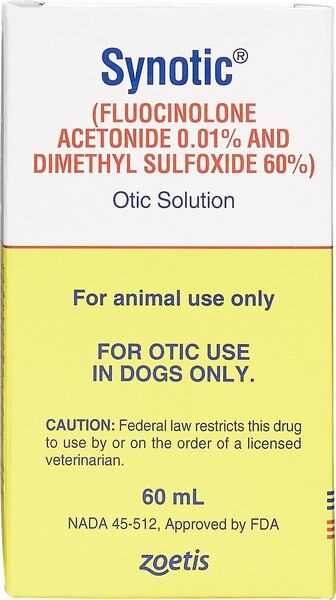 Synotic (fluocinolone acetonide 0.01% and dimethyl sulfoxide 60%) Otic Solution for Dogs