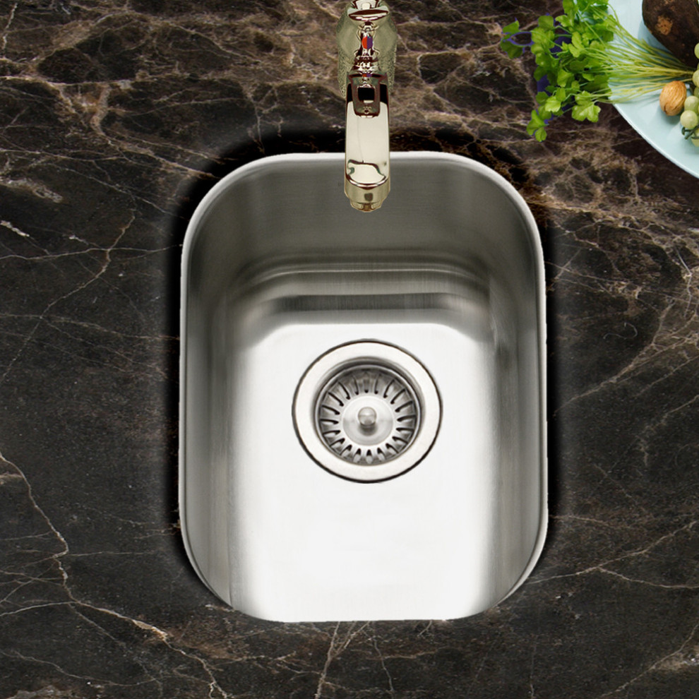 Houzer CS 1407 Club 13 5/8 quotSingle Basin Undermount 18 Gauge   Contemporary   Bar Sinks   by Buildcom  Houzz