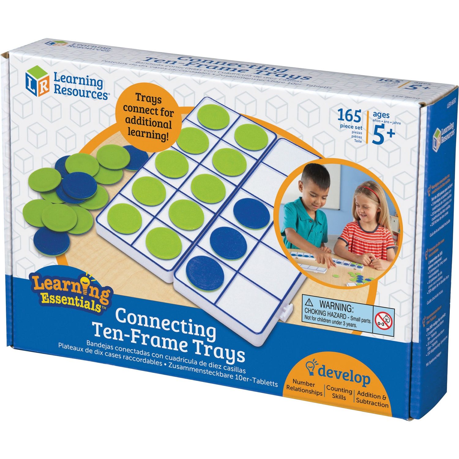 Connecting Ten-Frame Trays by Learning Resources LRNLER6650