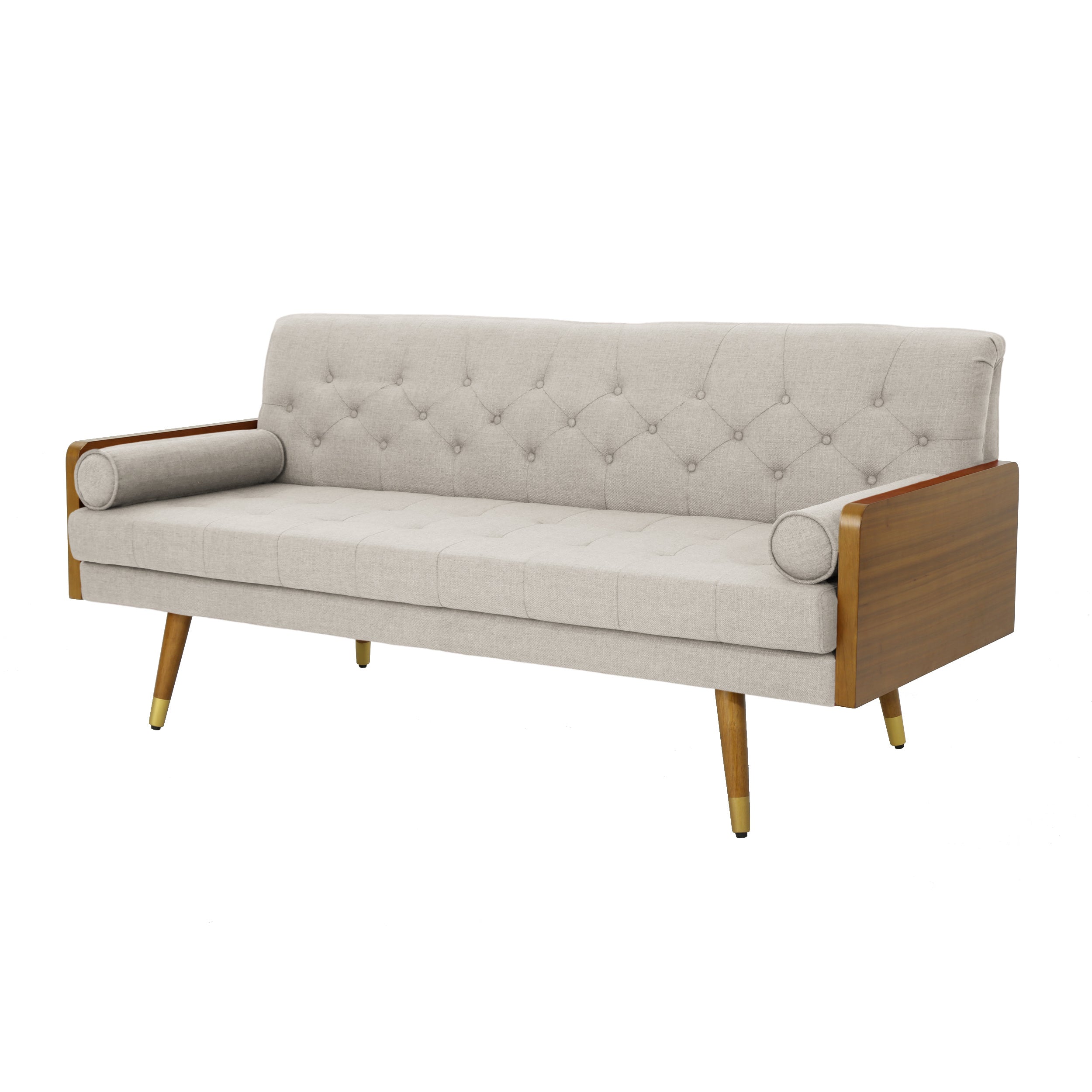 Aidan Mid Century Modern Tufted Fabric Sofa