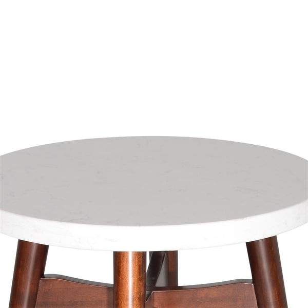 Cherry MDF and Solid Wood Round End Table