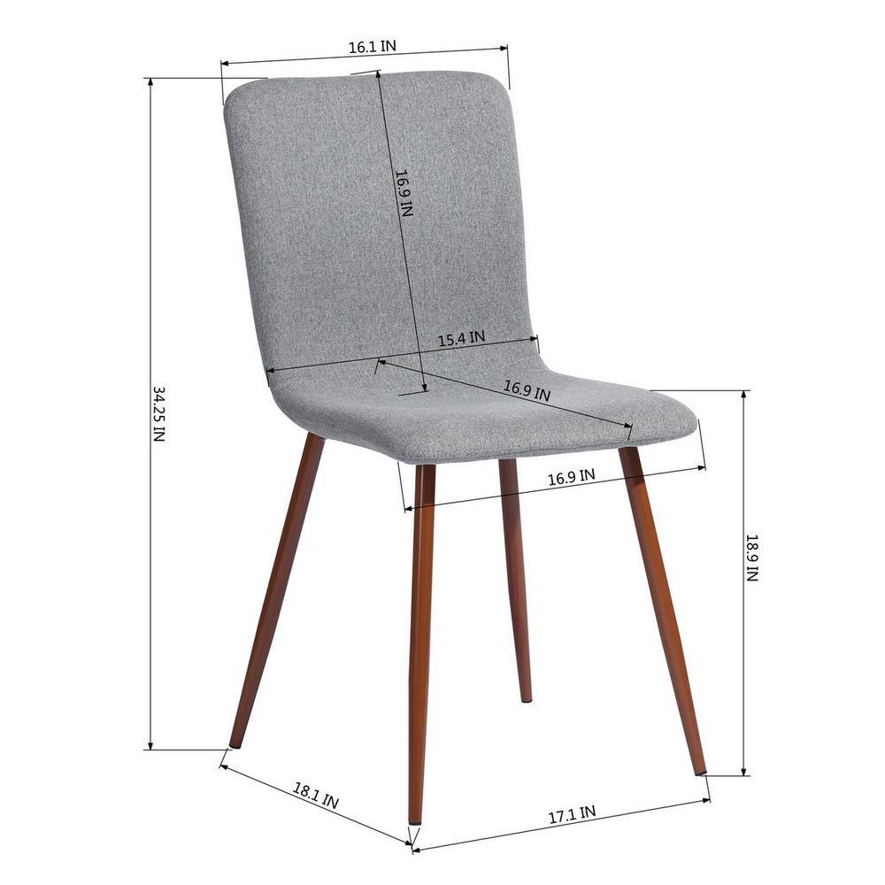 Homy Casa Scargill Grey Fabric Upholstered Dining Chair (Set of 4) SCARGILL GREY