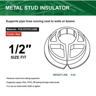 The Plumber's Choice 12 in. Metal Stud Insulator for Piping Wiring Cable Running Through Beam PEX Copper Cushion Polyethylene (10-Pack) 012PXCAP-10