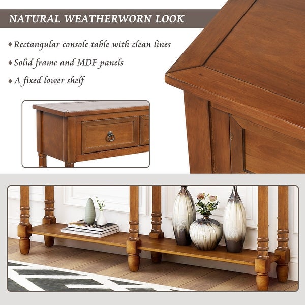 Console Table with Drawers and Long Shelf Rectangular