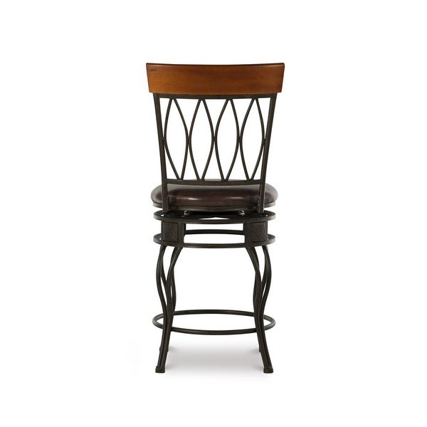 Linon Bronze Counter Stool， Elliptical Back Design