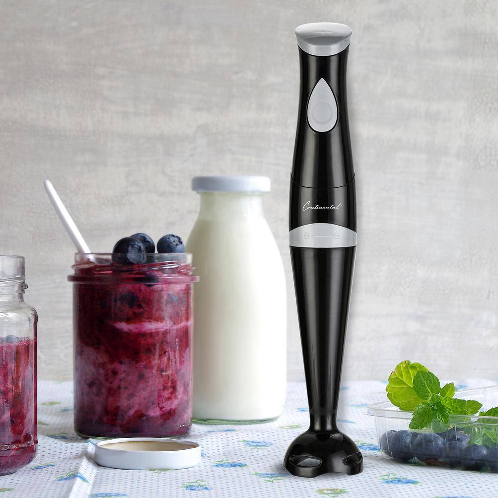 Continental Electric Single Speed Black Immersion Hand Blender 150 W Hand Mixer with Stainless Steel Blades CE-BL029