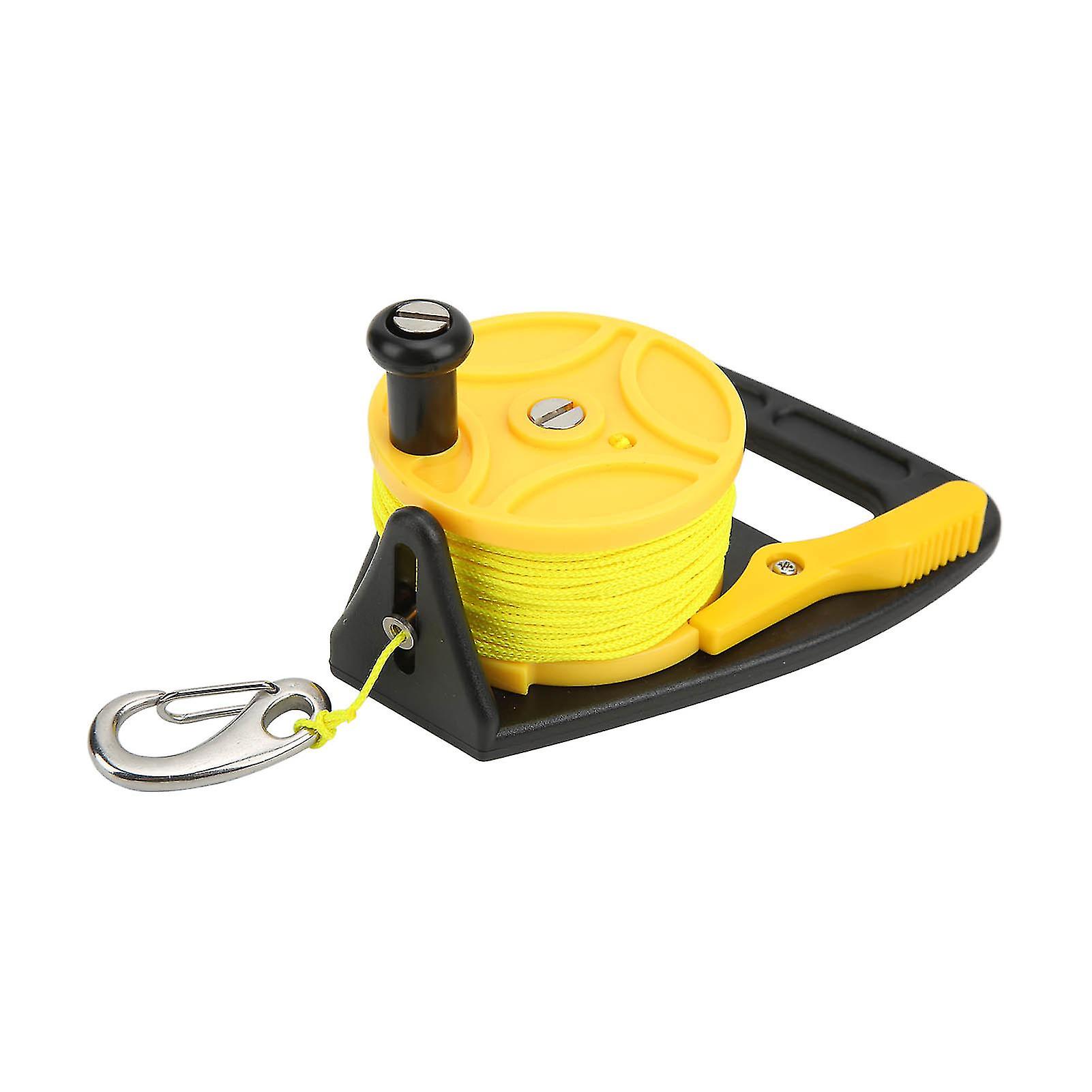 Diving Fishing Reel Scuba Diving Reel With Thumb Stopper Hook For Snorkeling Underwater Water Sports 46m Yellow Wireyellow Reel