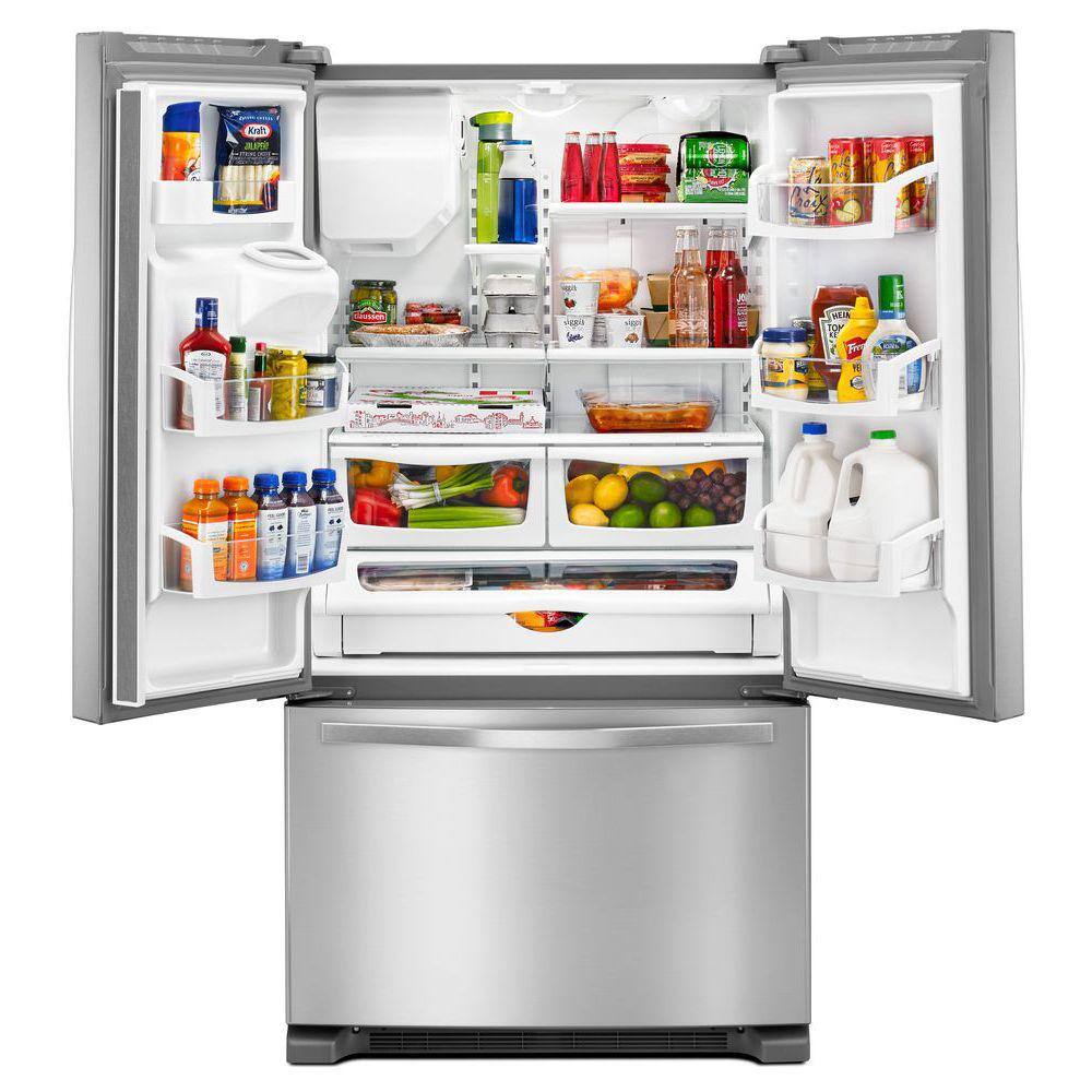 Whirlpool 25 cu. ft. French Door Refrigerator in Fingerprint-Resistant Stainless Steel WRF555SDFZ