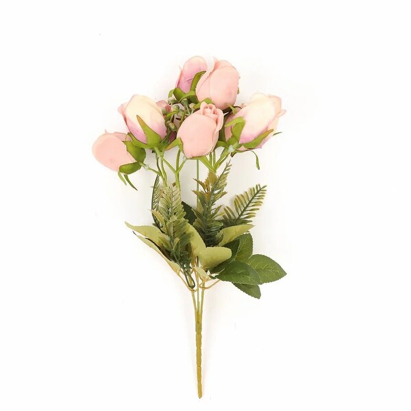 3 Silk Rose Bud Bouquets 13 Inch Artificial Flower