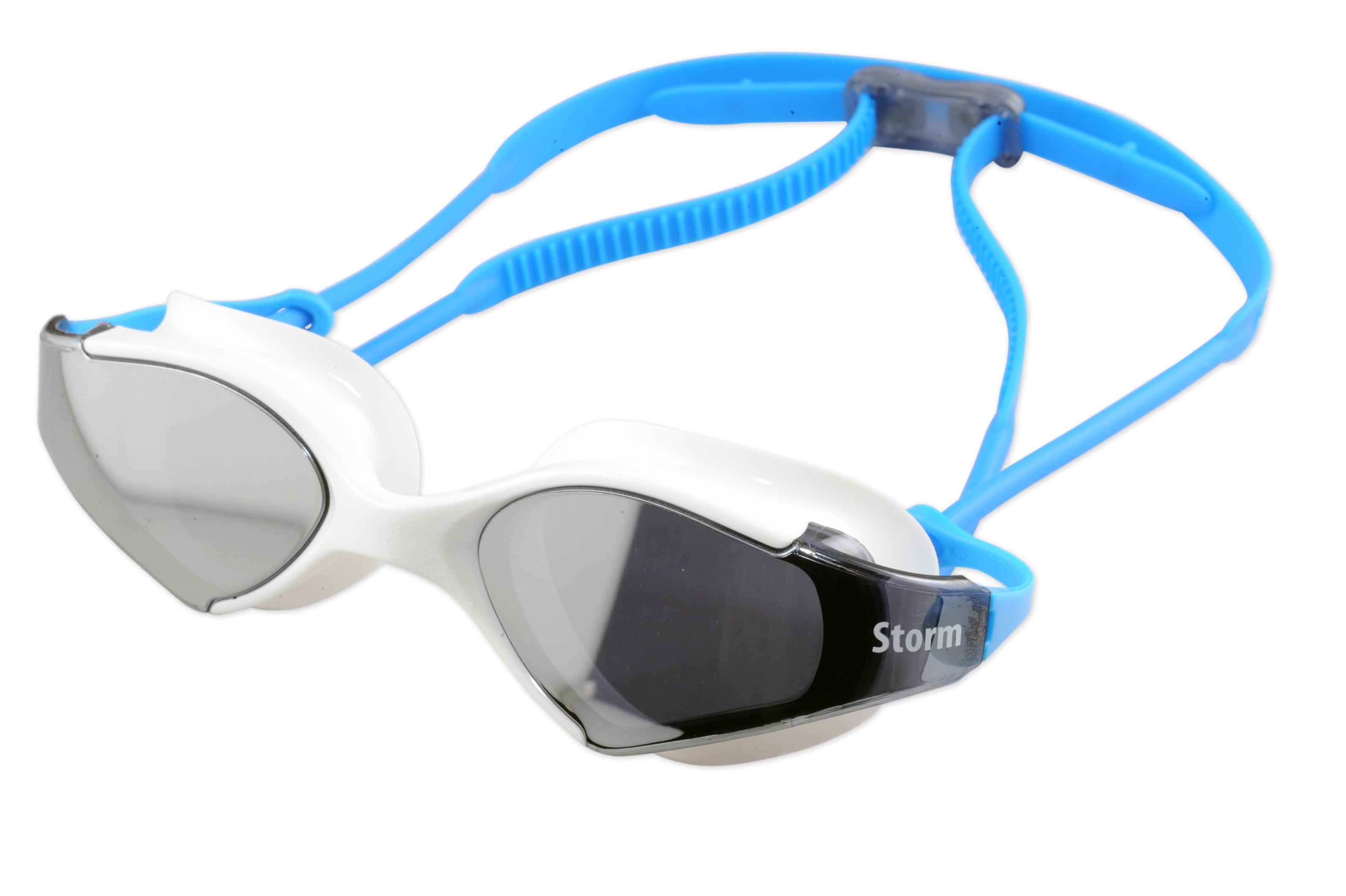 Storm Bluefin Fitness UV Swim Goggle - White w/Mirror Lenses