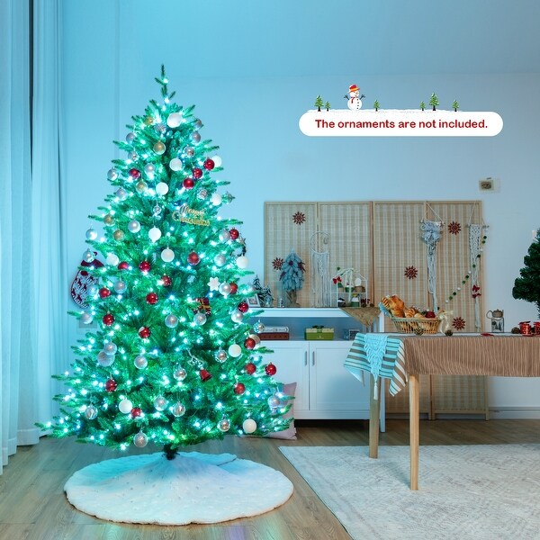 Gymax 6/7/8 FT Prelit Artificial Christmas Tree w/ APP Control and 15