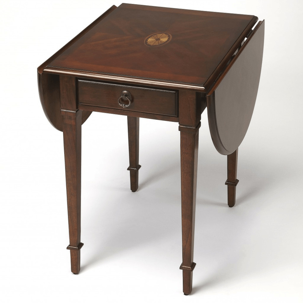 Traditional Cherry Drop Leaf Table   Transitional   Side Tables And End Tables   by HomeRoots  Houzz