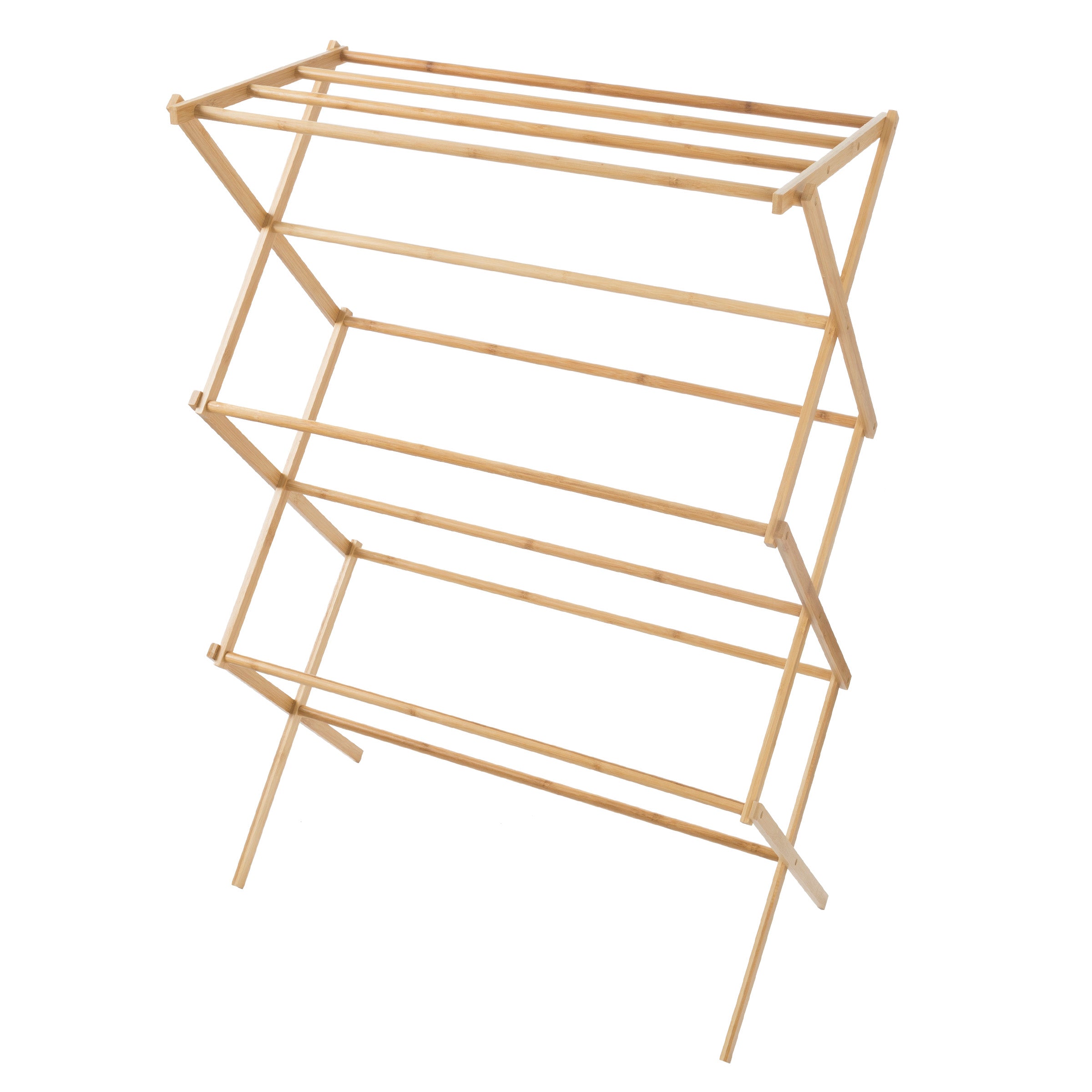 Portable Bamboo Clothes Drying Rack- Collapsible and Compact for Indoor/Outdoor Use By Lavish Home