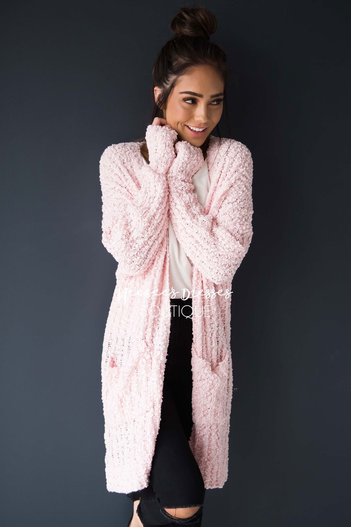 Popcorn Knit Oversized Cardigan