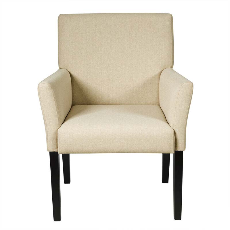 Fabric Upholstered Executive Guest Chair with Rubber Wood Legs, Reception Armchair for Meeting Room Office