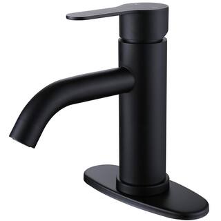 BWE Single Hole Single-Handle Bathroom Faucet in Matte Black A-96024-Black