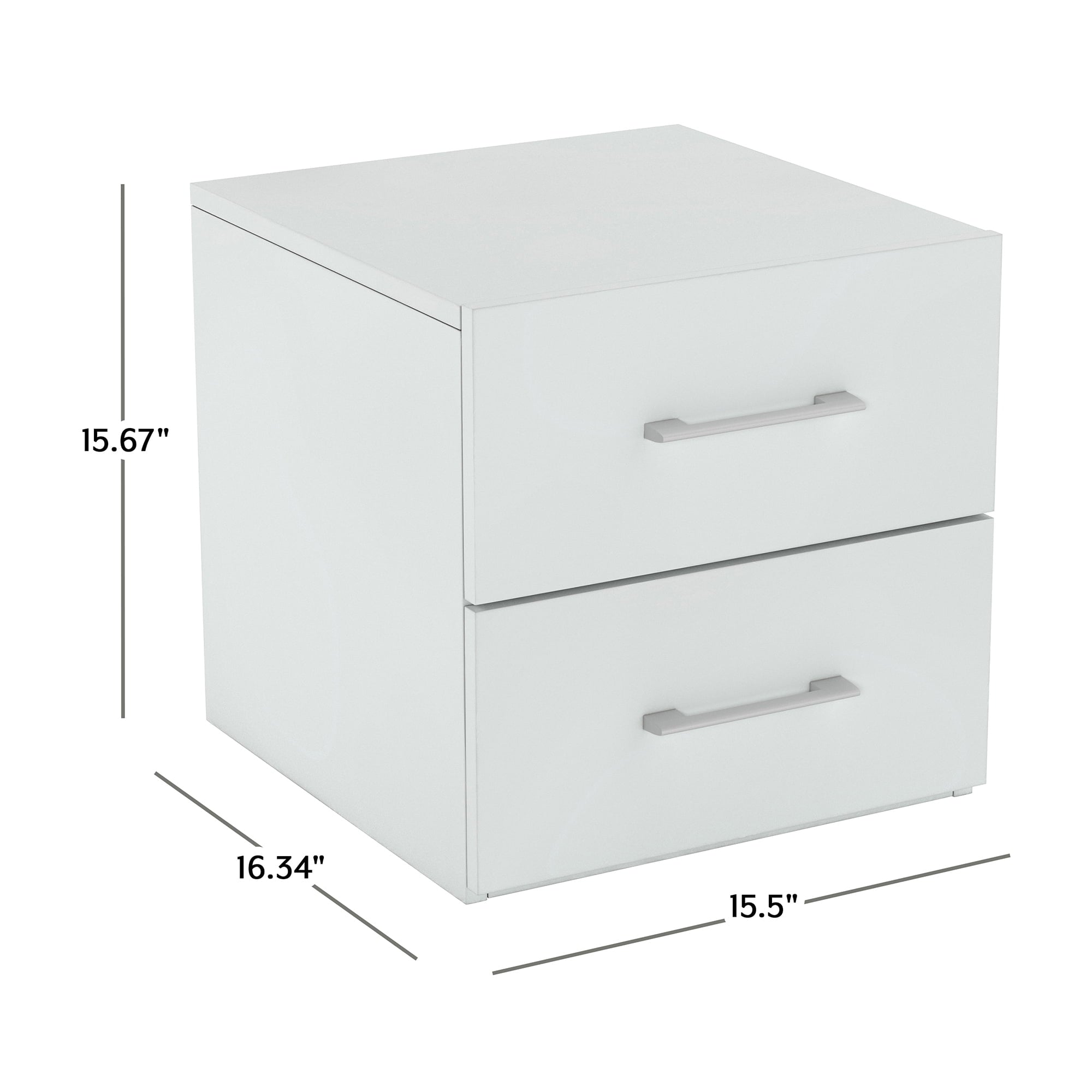 Lundy Low Profile Nightstand with USB, White, by Hillsdale Living Essentials