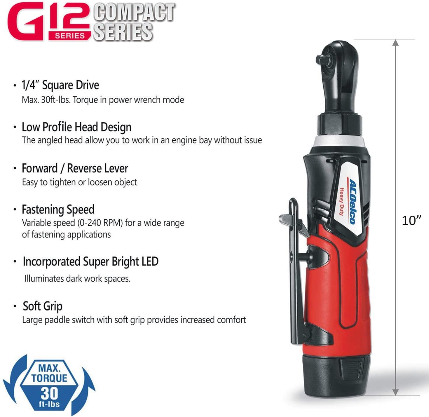 ACDelco Tools ARW1209-K9 ACDelco Tools G12 Series 12 V Cordless Li-ion 2-Tool Combo Kits