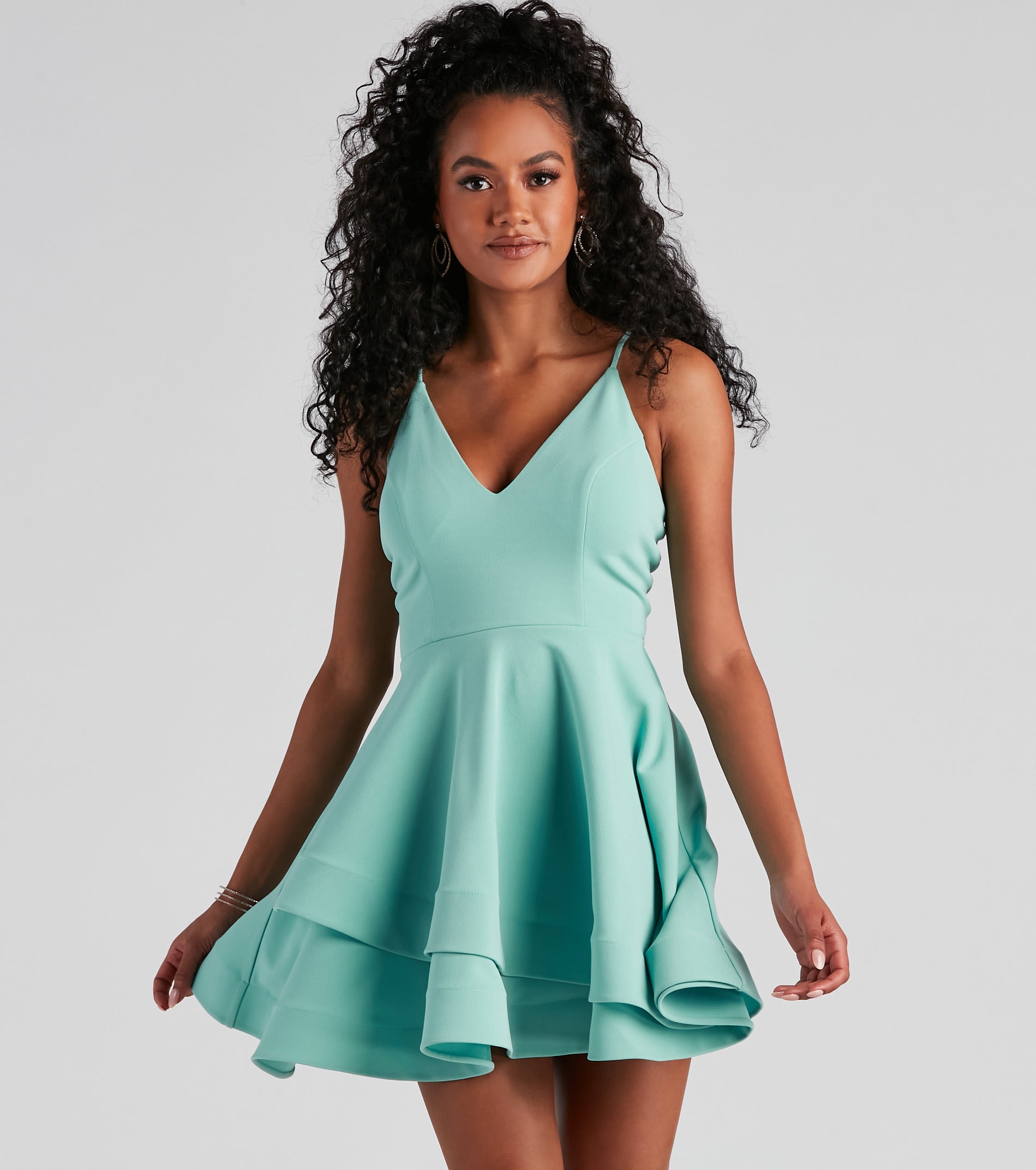 Isabella Lace-Up Back Skater Dress