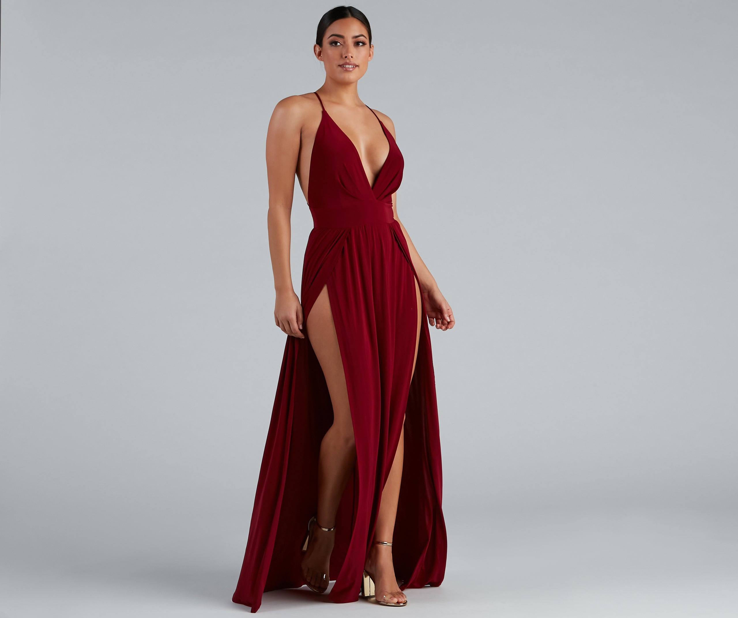 Brie Double Slit A-Line Formal Dress