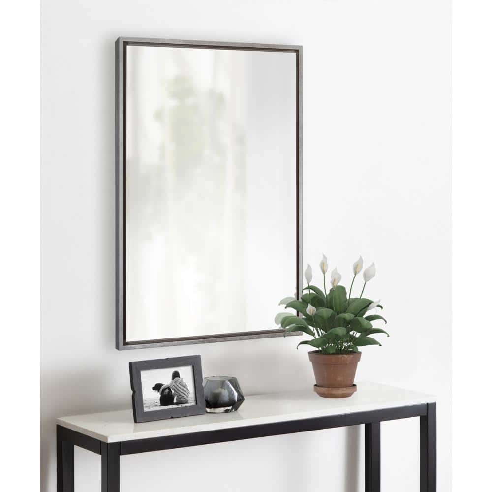 Kate and Laurel Medium Rectangle Silver Modern Mirror (36 in. H x 24 in. W) 217798