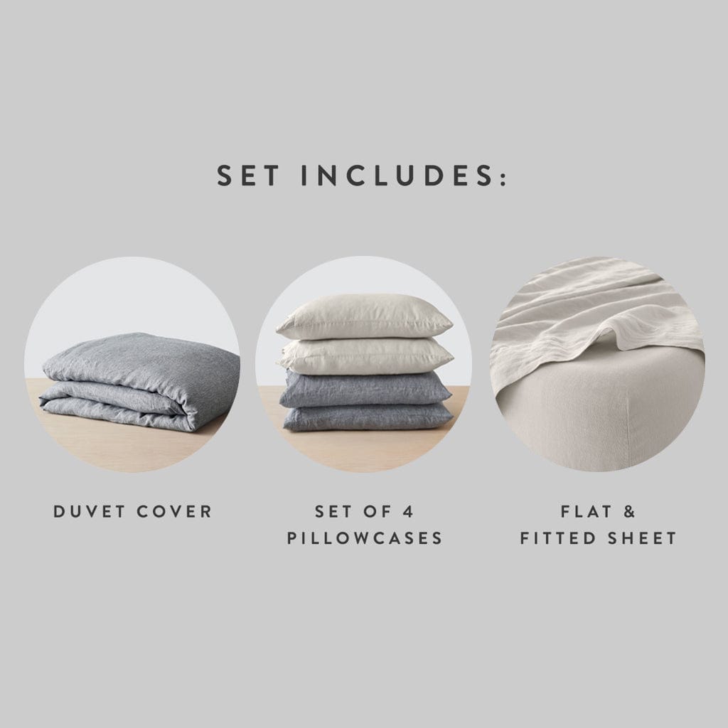 Stonewashed Linen Bed Bundle - Lake Series