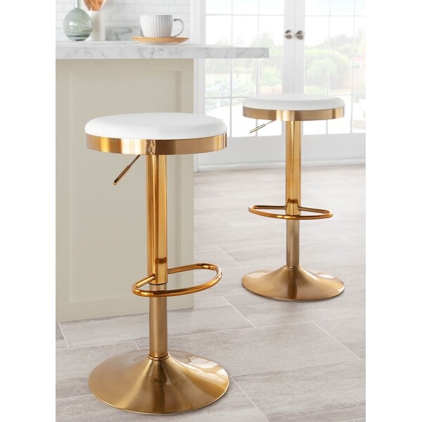 Silver Orchid Goddard Gold Adjustable Bar Stool (Set of 2)