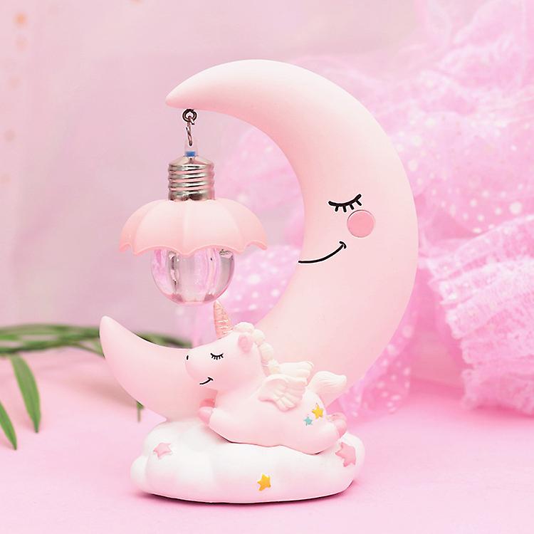 Moon Night Light，led Night Light Cartoon Nursery Lamp For Children Kid Girl Toy Birthday Gift Home Decor (pink)