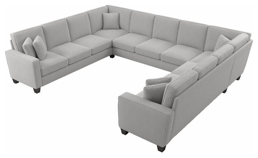 Bush Furniture Stockton 137W U Shaped Sectional Couch in Light Gray...   Contemporary   Sofas   by BisonOffice  Houzz