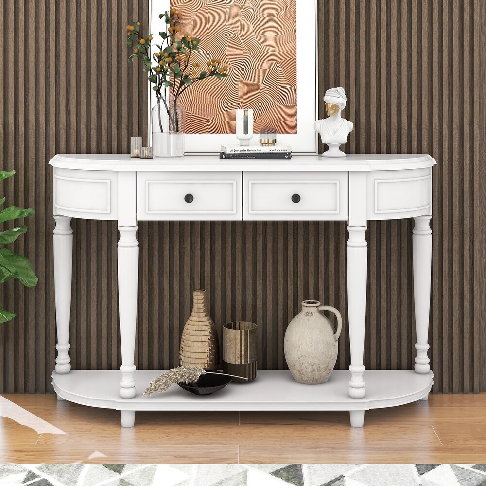 52'' Circular Curved Design Console Table