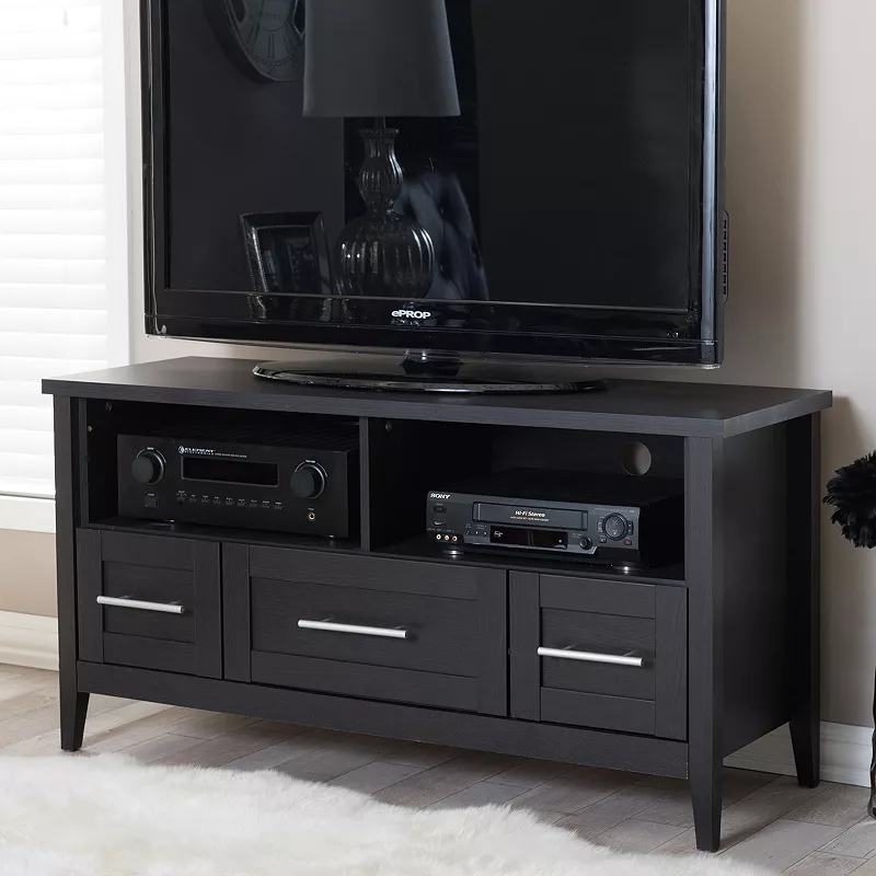 Baxton Studio Espresso 3-Drawer TV Stand