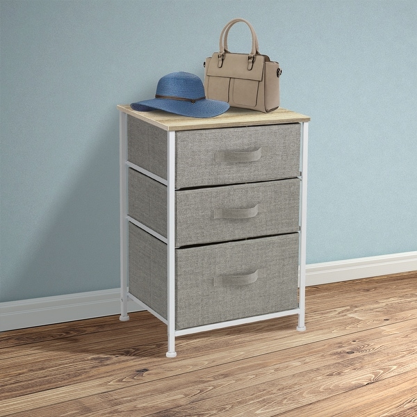 Nightstand 3-Drawer Shelf Storage - Bedside Furniture End Table Chest - - 34483831