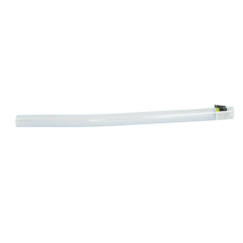 Everbilt 1-38 in. O.D. x 1 in. I.D. x 24 in. Clear PVC Braided Vinyl Tube HKP002-PVC006