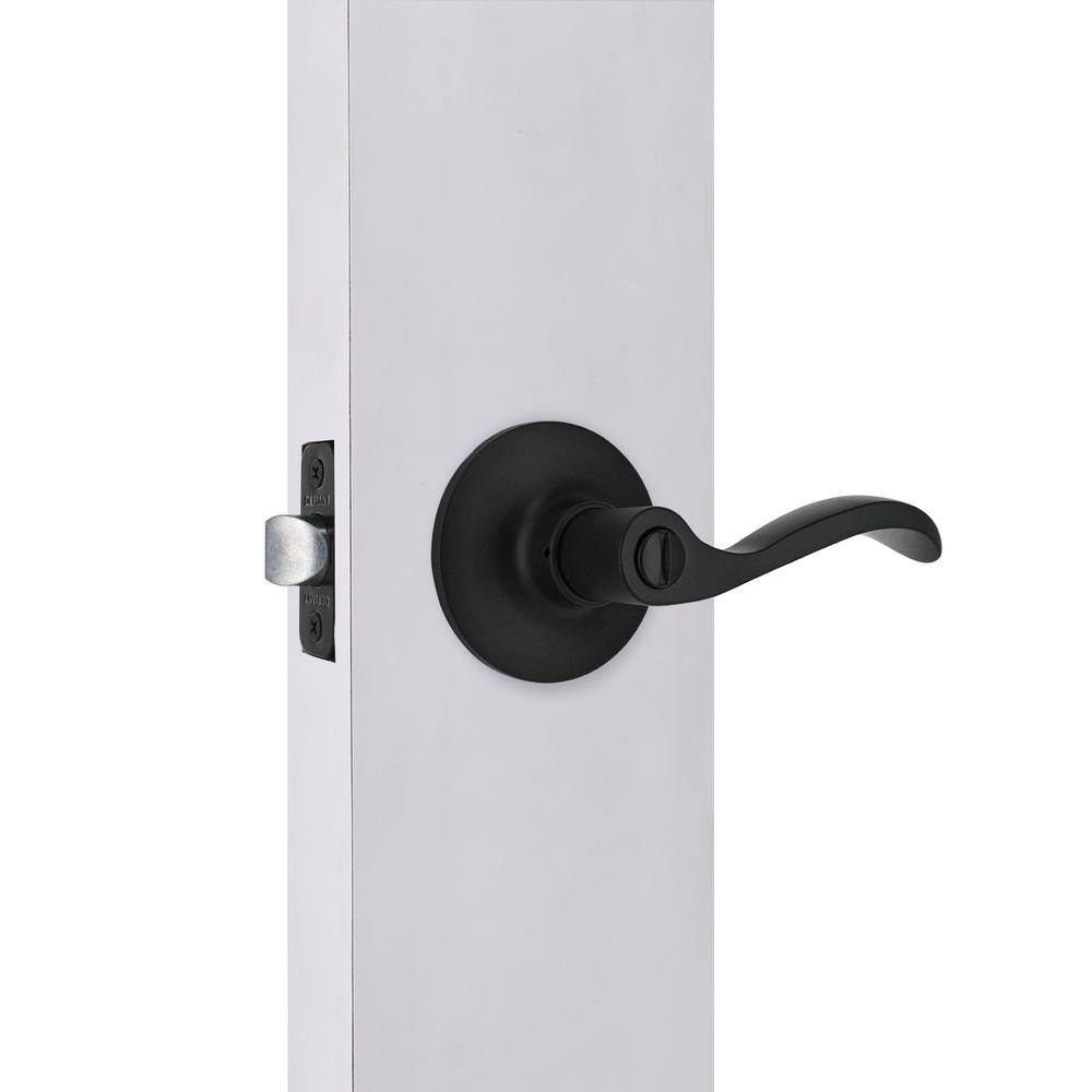 Defiant Naples Matte Black BedBath Door Lever 32LYEX901B