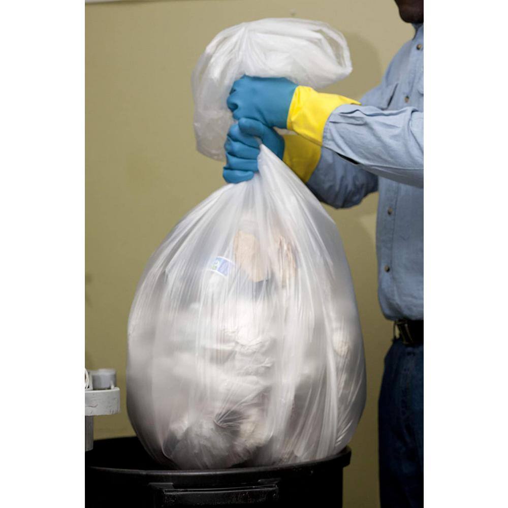 Aluf Plastics 56 Gal. Clear Garbage Bags - 43 in. x 46 in. (Pack of 100) 1.5 mil (eq) - for Recycling Storage and Outdoor CSR562