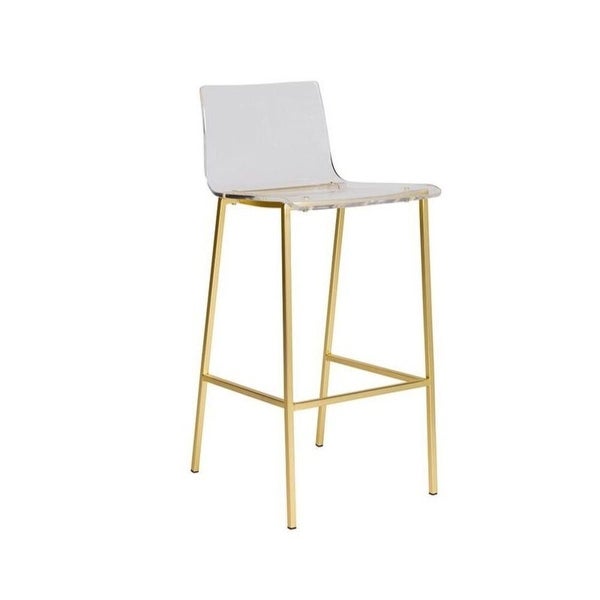 Sasha Counter Stool With Clear Seat and Golden Legs (Set of 3) - 35