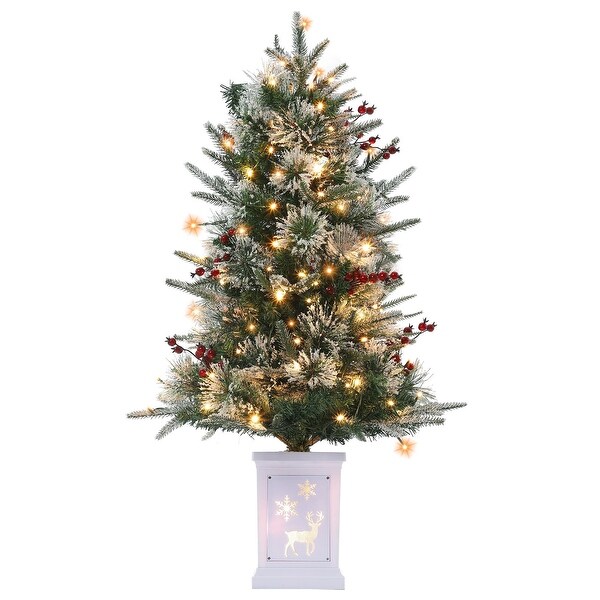 3ft Mini Christmas Tree PreLit Artificial Tree with 78 Warm White Lights