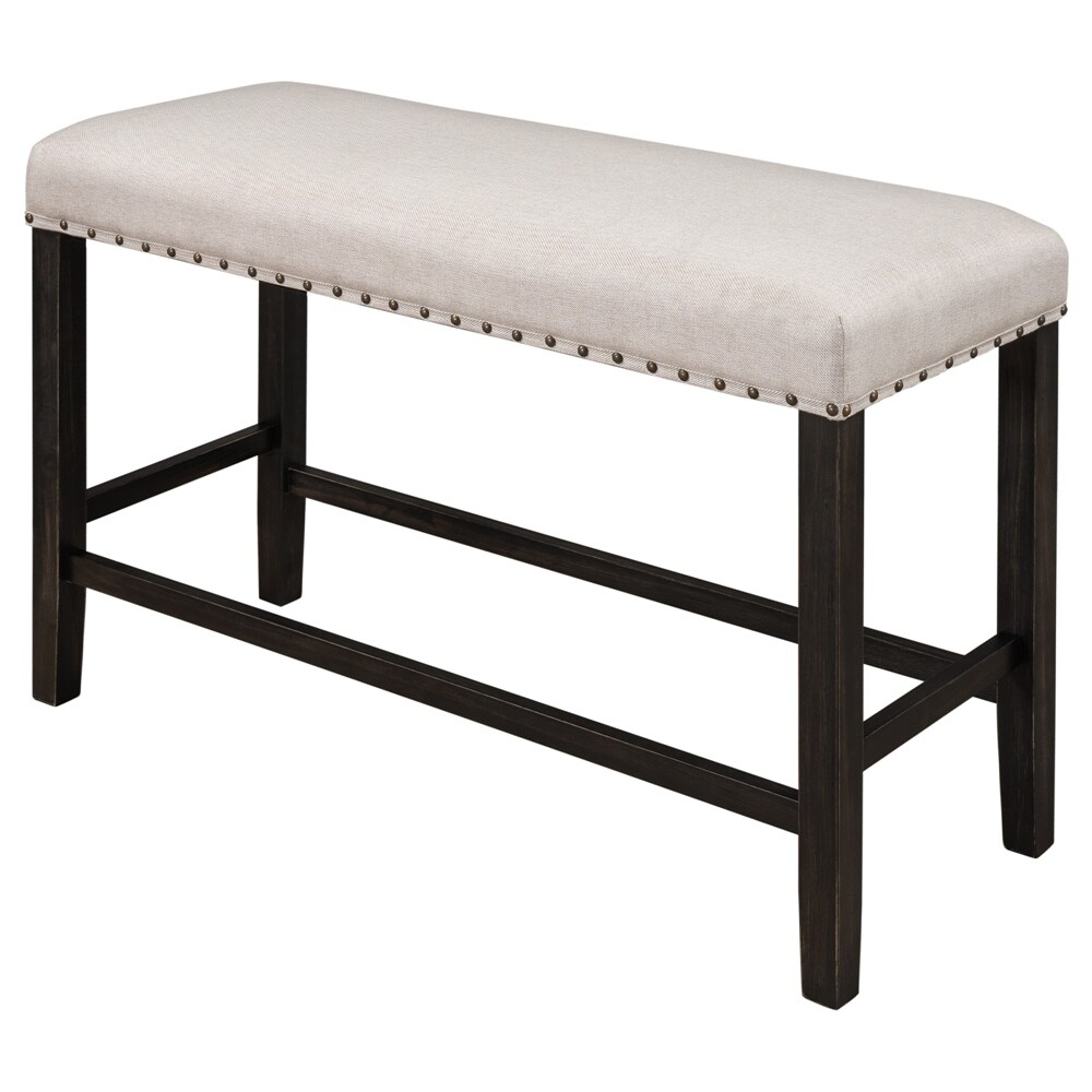 Wooden Upholstered Dining Bench for Small Places