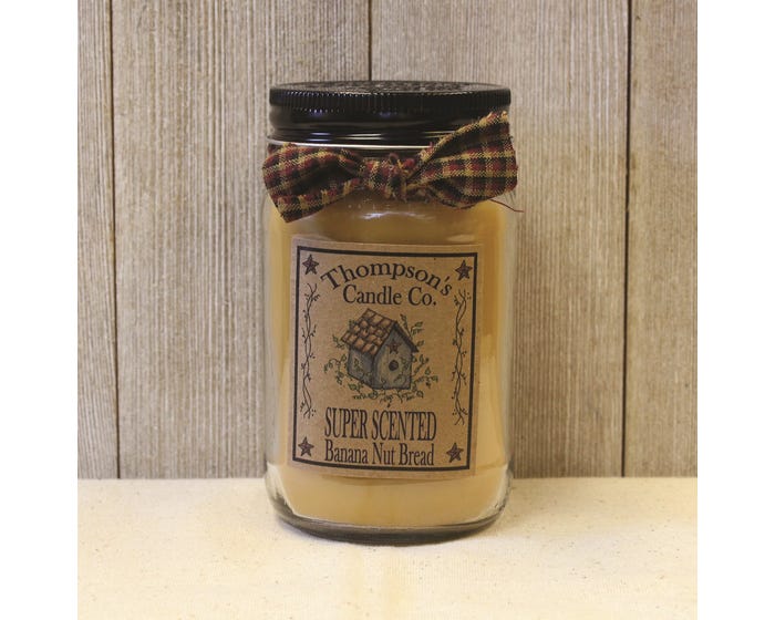 Thompsons Candle Co. Super Scented Banana Nut Bread Small Mason Jar Candle， 12 oz. - BNSM