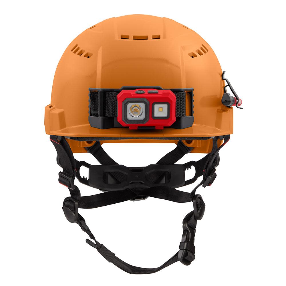 Milwaukee Orange Front Brim Vented Helmet with BOLT Class C