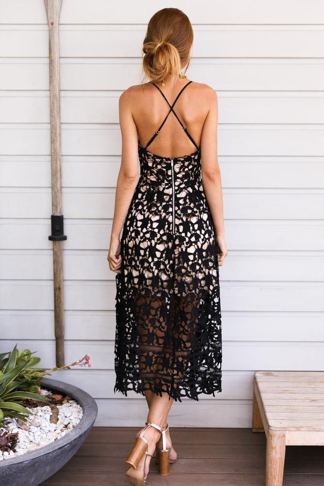 Lacey Baby Maxi Dress Black