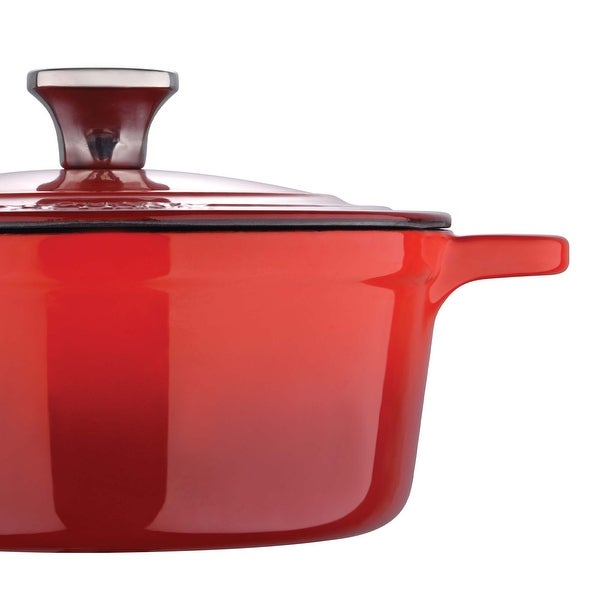 2 Qt Enamel Cast Iron Dutch Oven with Self-Basting Lid and Ombre Design