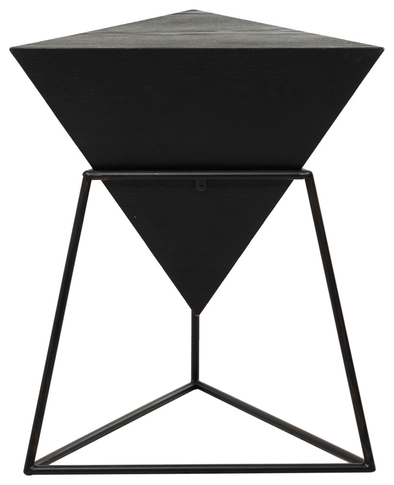 Black Metal and Wood Modern Accent Table 85238   Industrial   Side Tables And End Tables   by Brimfield  ampMay  Houzz