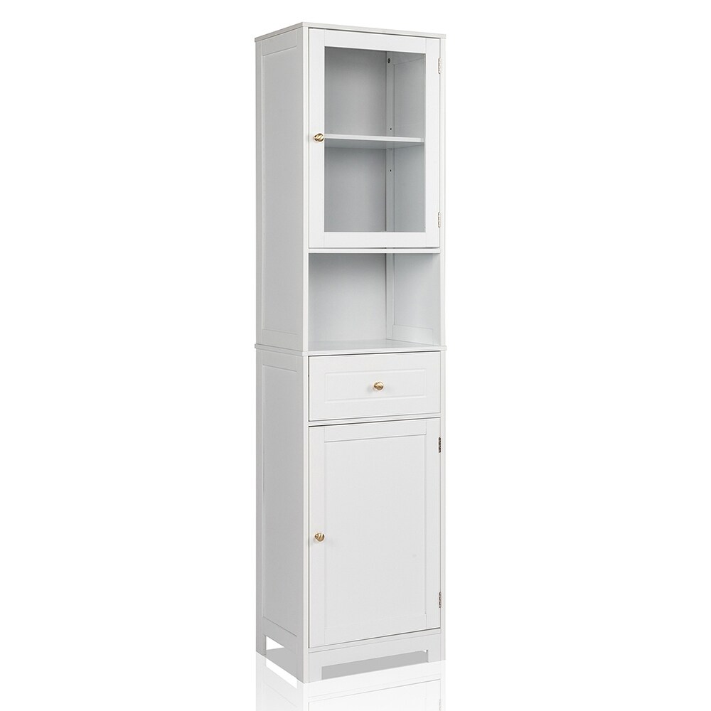 Multifunctional High Storage Cabinet with 2 Doors and 1 Drawer