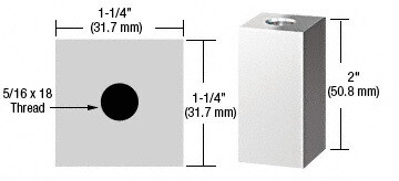 CRL Chrome 1 1/4 Square Standoff Base 2 in Lengt...