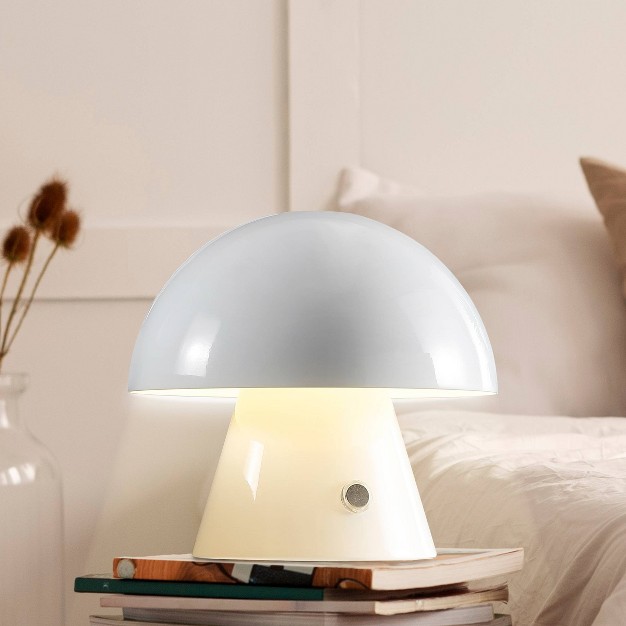 Porcini Contemporary Bohemian Rechargeable cordless Iron Integrated Led Mushroom Table Lamp Jonathan Yfeb